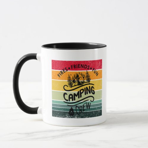 Funny camping crew slogan fun camper friends mug