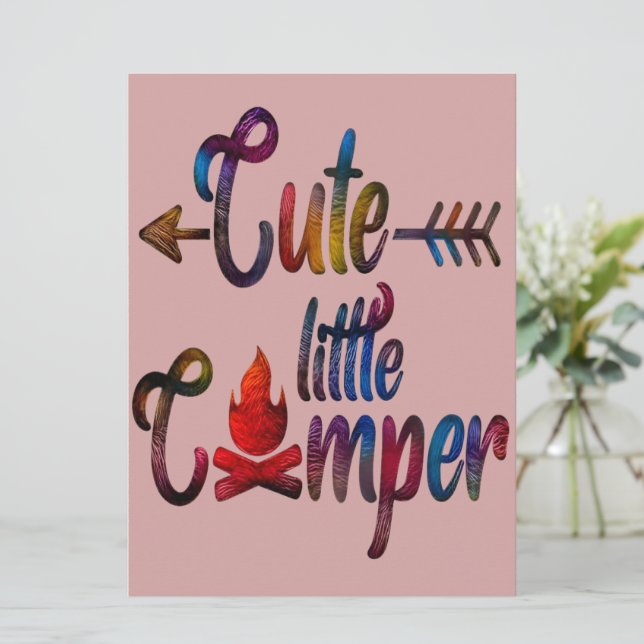 Funny Camping, Cute Little Camper Holiday Card (Standing Front)