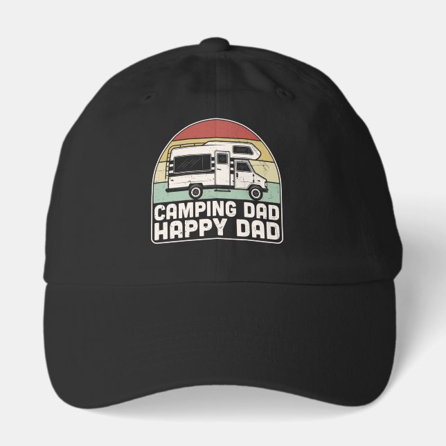 Funny camping Dad word art  Hat (Front)