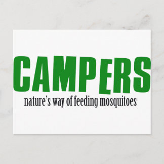 Funny camping designs postcard