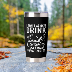 funny camping drinking word art insulated tumbler