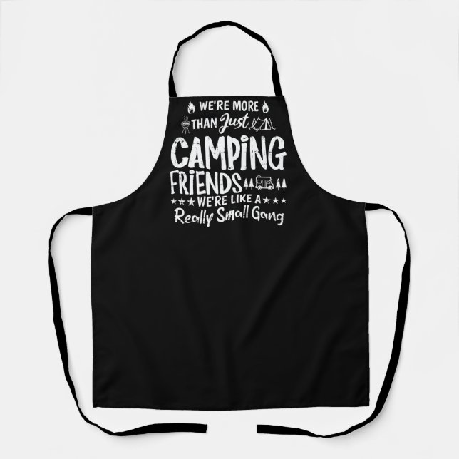 Funny Camping Friends Small Gang Gift Apron (Front)