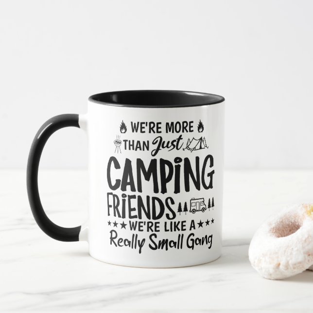 Funny Camping Friends Small Gang Gift Mug (With Donut)