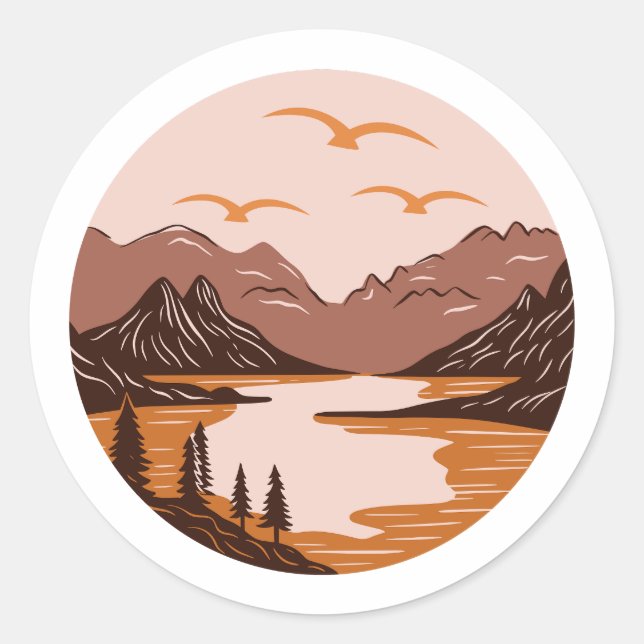 Funny camping, funny adventure classic round sticker (Front)