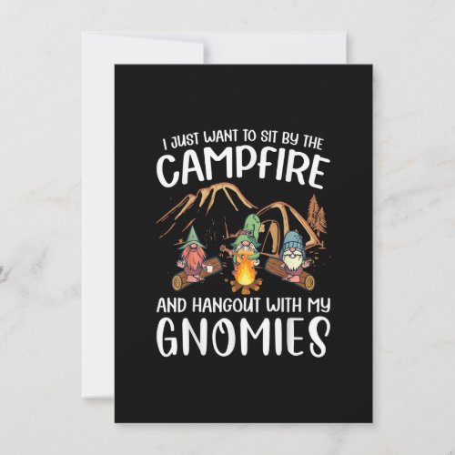 Funny Camping Gnome Hangout With My Gnomies Campfi Invitation