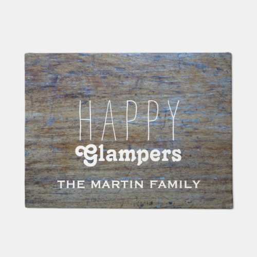 Funny Camping   Happy Glampers Campers Name Doormat