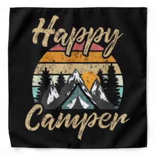 Funny Camping Hiking Lover Present Happy Camper Bandana