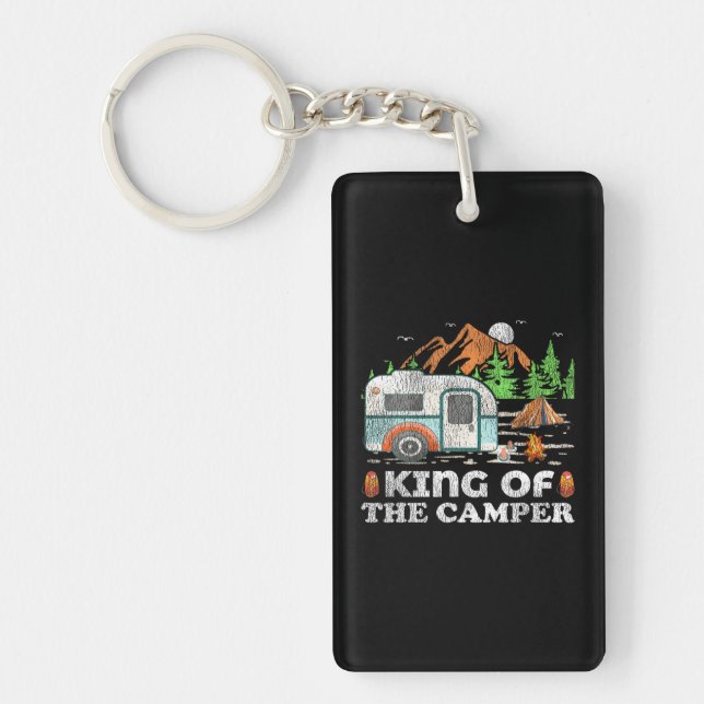Funny Camping King Of The Camper Keychain (Front)