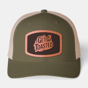 Funny Camping Leather Patch Hat