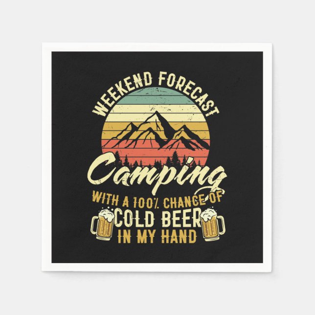 Funny camping lovers word art  napkins (Front)