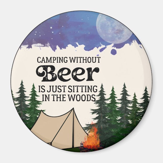 Funny Camping  Magnet (Front)