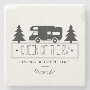 Funny Camping   Queen of the RV RVer RVing Retired Stone Coaster