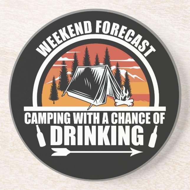 Funny camping quote coaster (Front)