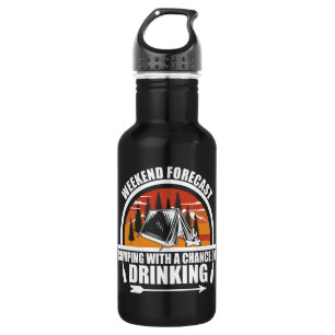 Funny camping quote stainless steel water bottle