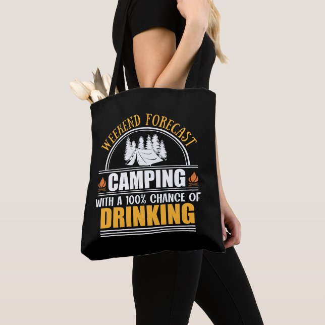 Funny camping quote tote bag (Close Up)