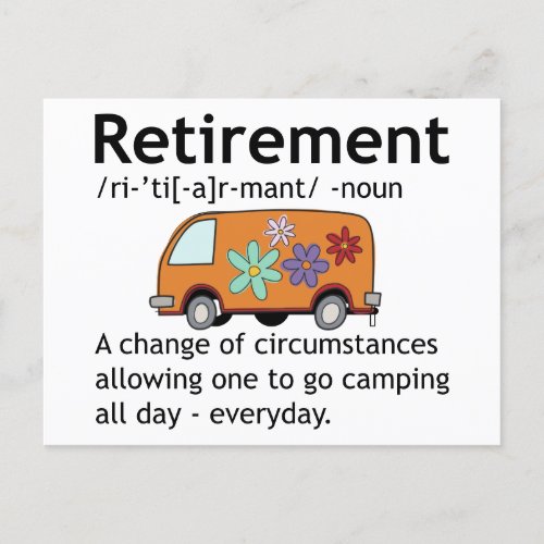 Funny Camping Retirement Definition    Card