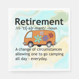Funny Camping Retirement Definition Napkins