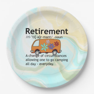 Funny Camping Retirement Definition Paper Plates
