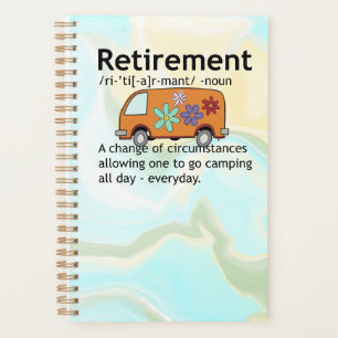 Funny Camping Retirement Definition Planner