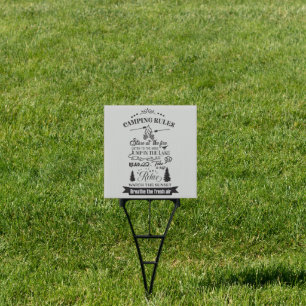 funny Camping rules word art Sign