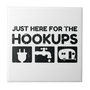 Funny Camping RV Caravan Motorhome Just Here For T Ceramic Tile