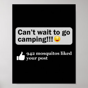 Funny Camping Saying Humor Outdoorsy Joke Camp Gea Poster