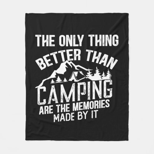 Funny camping sayings fleece blanket