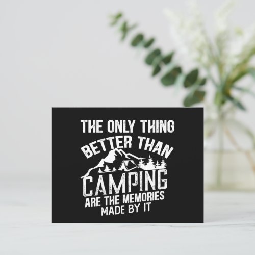 Funny camping sayings holiday postcard