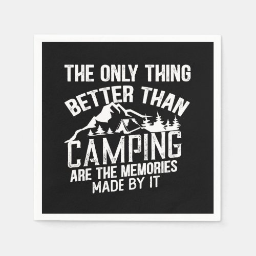 Funny camping sayings napkins