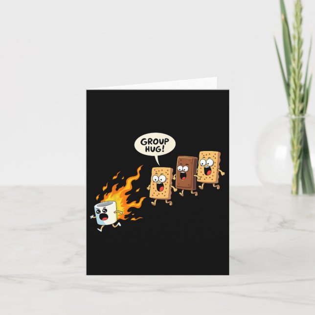 Funny Camping Smores Group Hug Cute S'mores  Card (Front)