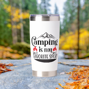 Funny camping sport word art insulated tumbler