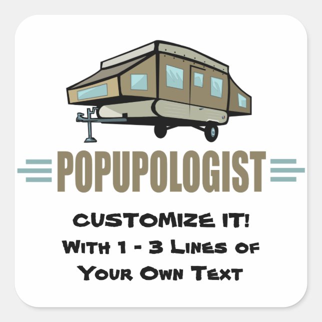 Funny Camping Square Sticker (Front)