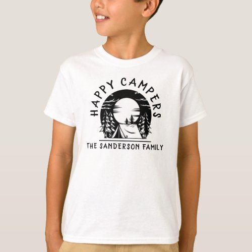 Funny Camping Trip Happy Campers Name Family T_Shirt