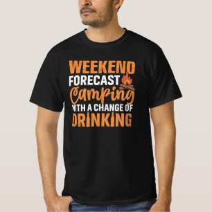 Funny Camping Weather Forecast T-Shirt
