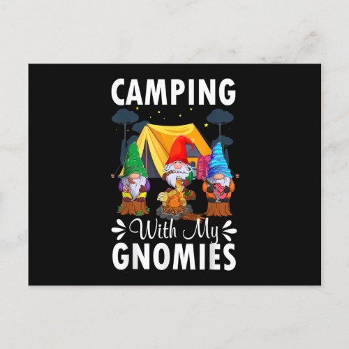 Funny Camping With My Gnomies Gnome Lovers Hikers  Postcard