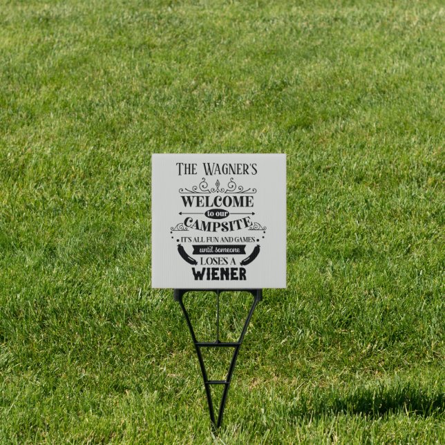 Funny Campsite marker add name Sign (Insitu)