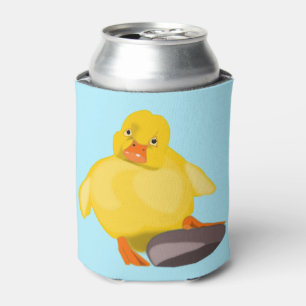 Funny Can Cooler with Yellow Duck - Customizable