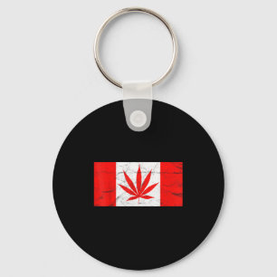 Funny Canada &amp; Weed Leaf! Canadian New Flag Jo Keychain