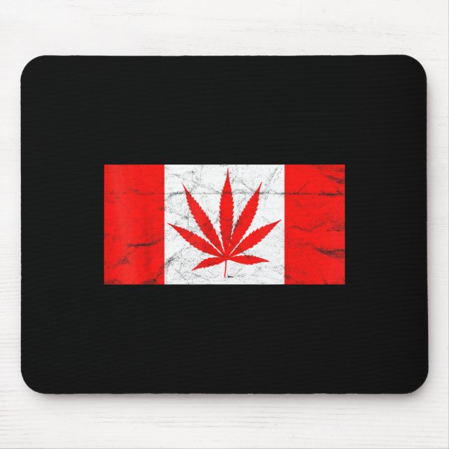 Funny Canada &amp; Weed Leaf! Canadian New Flag Jo Mouse Pad (Front)