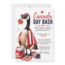 Funny Canada Goose Canada Day Bash BBQ Pool Party