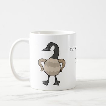 Funny Canada Goose Guard Canadian Gift Custom Name Coffee Mug by MiKaArt at Zazzle