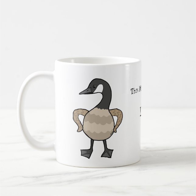 Funny Canada Goose Guard Canadian Gift Custom Name Coffee Mug (Left)