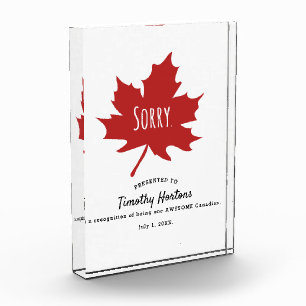 Funny Canadian Acrylic Award