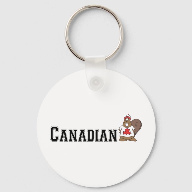 Funny Canadian Beaver Keychain (Front)