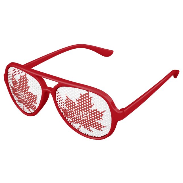 Funny Canadian Canada Day Aviator Sunglasses (Angled)