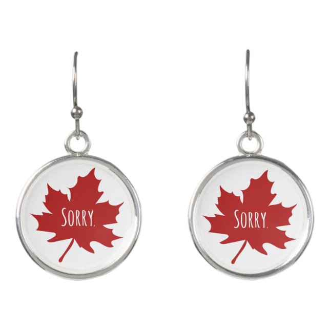 Funny Canadian Canada Day Earrings (Front)