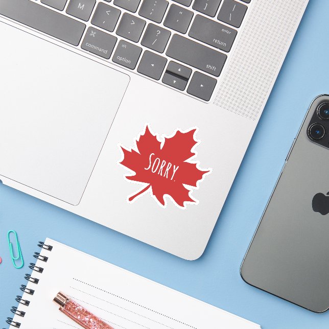 Funny Canadian Canada Day Sticker (Laptop w/ iPhone)