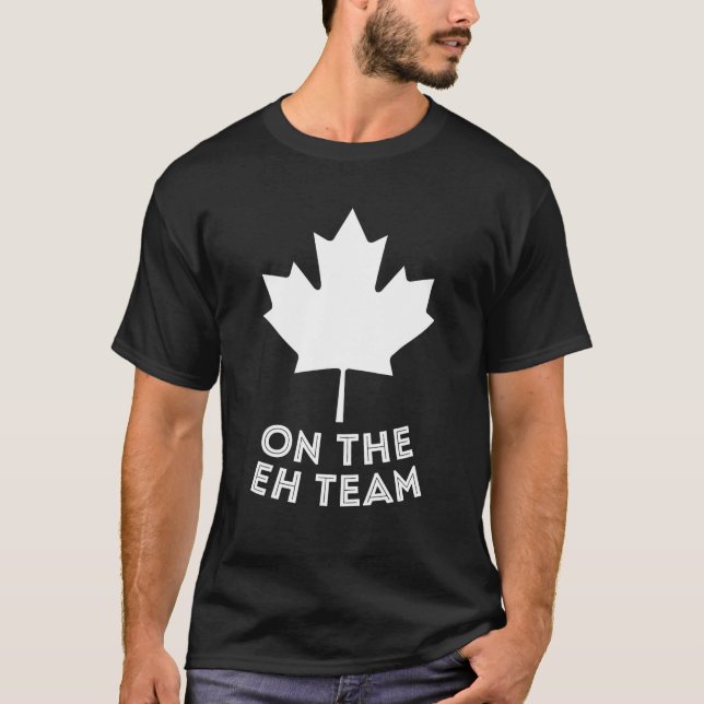 Funny Canadian Eh American Canadian Flag Canada T-Shirt (Front)