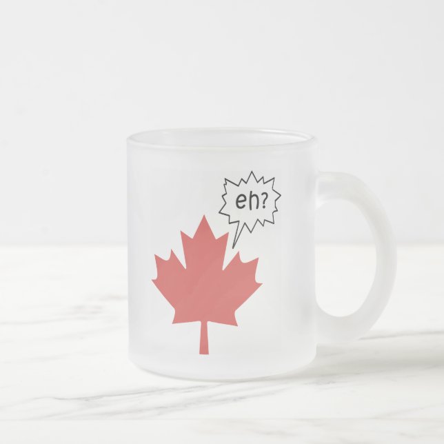 Funny Canadian Frosted Glass Coffee Mug (Right)