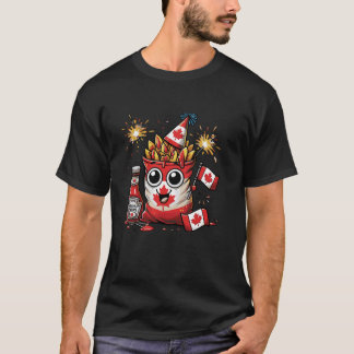 Funny Canadian Ketchup Chips Cartoon For Canada Da T-Shirt